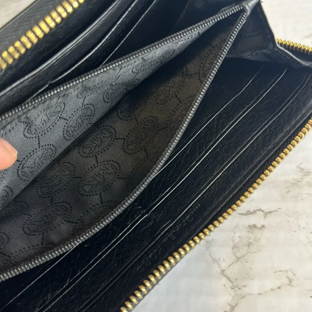 Michael‎ Kors Black Continental Zip Leather Wallet
